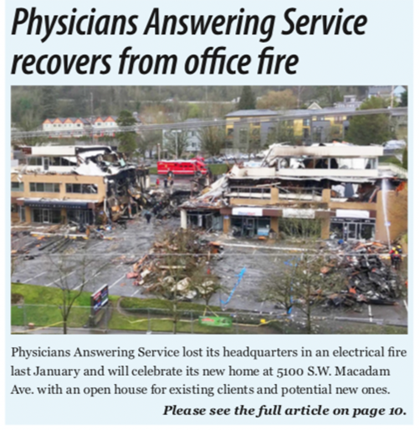 Physicians Answering Service Recovers From Office Fire